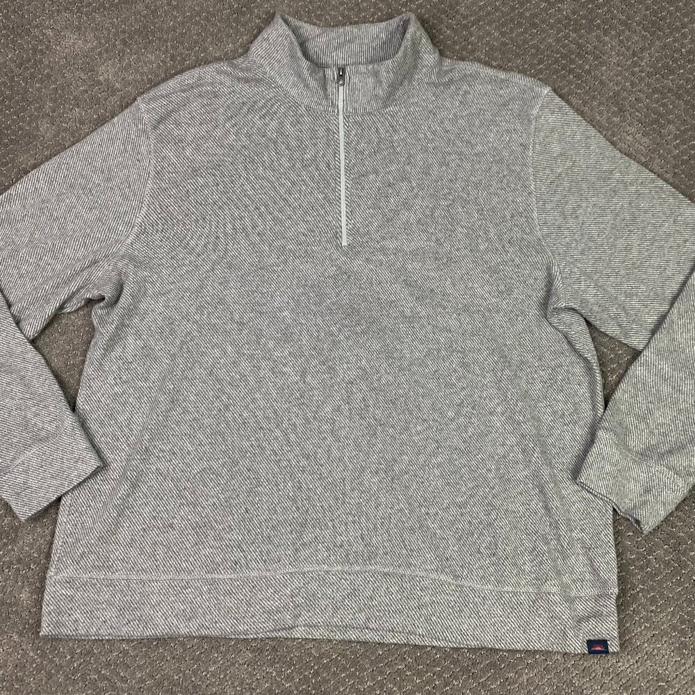 Faherty 1/4 Zip Pullover Sweater Men's XXL Gray Heather Legend Twill Stretch 2XL